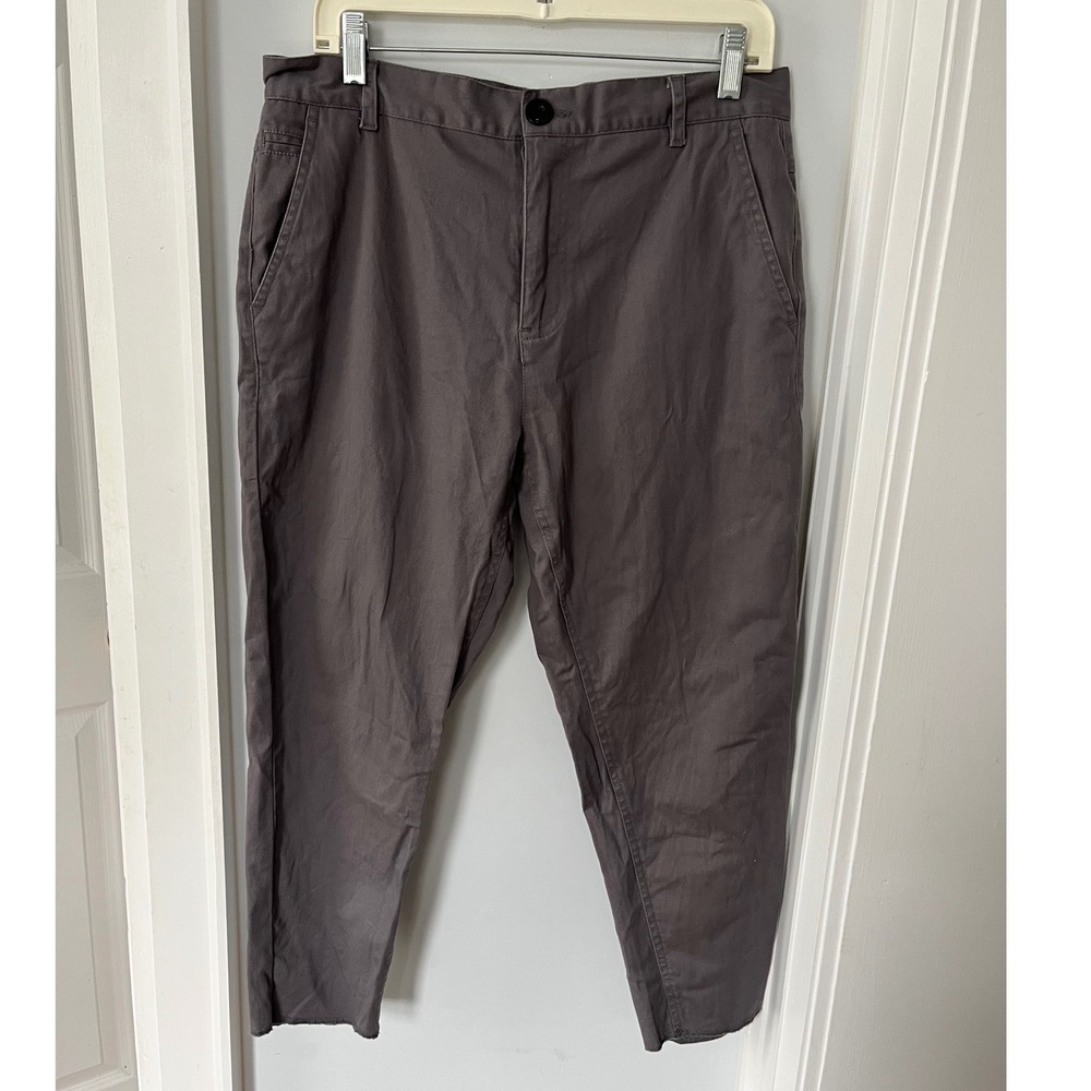 CRTV SCTY Mens Tapered Chino Pants Gray Size 32 Raw Hem Stretch Twill
